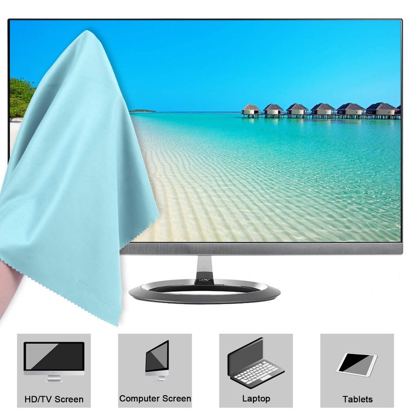 Wisdompro Extra Large 4-Pack Microfiber Cleaning Cloth For Laptop, LCD TV, Computer Screen, Monitor, Tablet, Camera Lens, Glass, Lenses, Phone, iPhone, iPad, other Delicate Surface - Mint (16x16 Inch) - Image 2